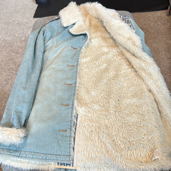 Free People Denim and Sherpa jacket large - Picture 10 of 16
